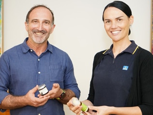 Perfect Potion owner Salvatore Battaglia with Brisbane City Council's Regan McHugh