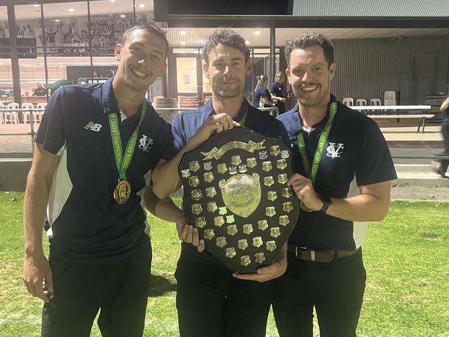 Geelong cricket association players Bailey Sykes, Dale Kerr and Lachie Sperling were all part of the winning Victoria Country side. Picture: Supplied