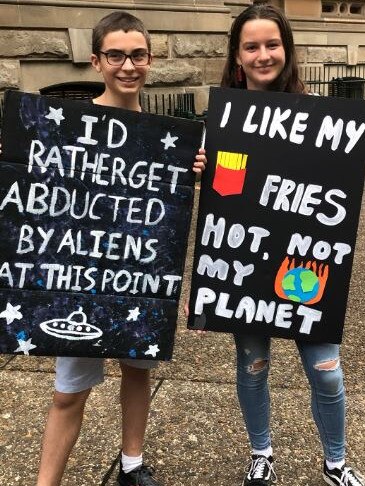 Students protest in Sydney. Picture: Twitter