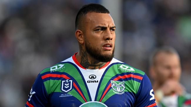 AUCKLAND, NEW ZEALAND - APRIL 13: Addin Fonua-Blake of the Warriors looks on ahead of the round six NRL match between New Zealand Warriors and Manly Sea Eagles at Go Media Stadium Mt Smart, on April 13, 2024, in Auckland, New Zealand. (Photo by Hannah Peters/Getty Images)