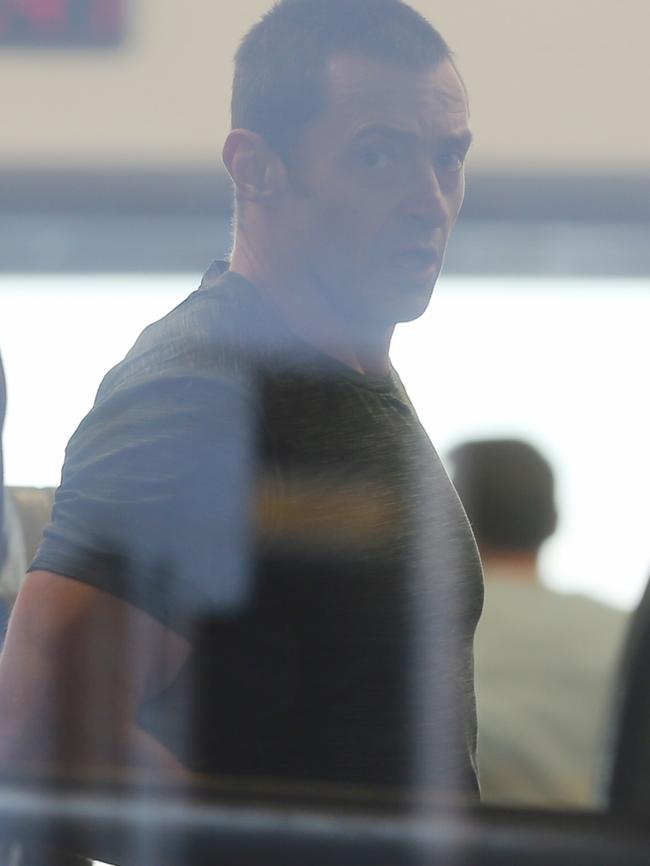 The actor spent the morning training at a North Sydney gym. Picture: John Grainger