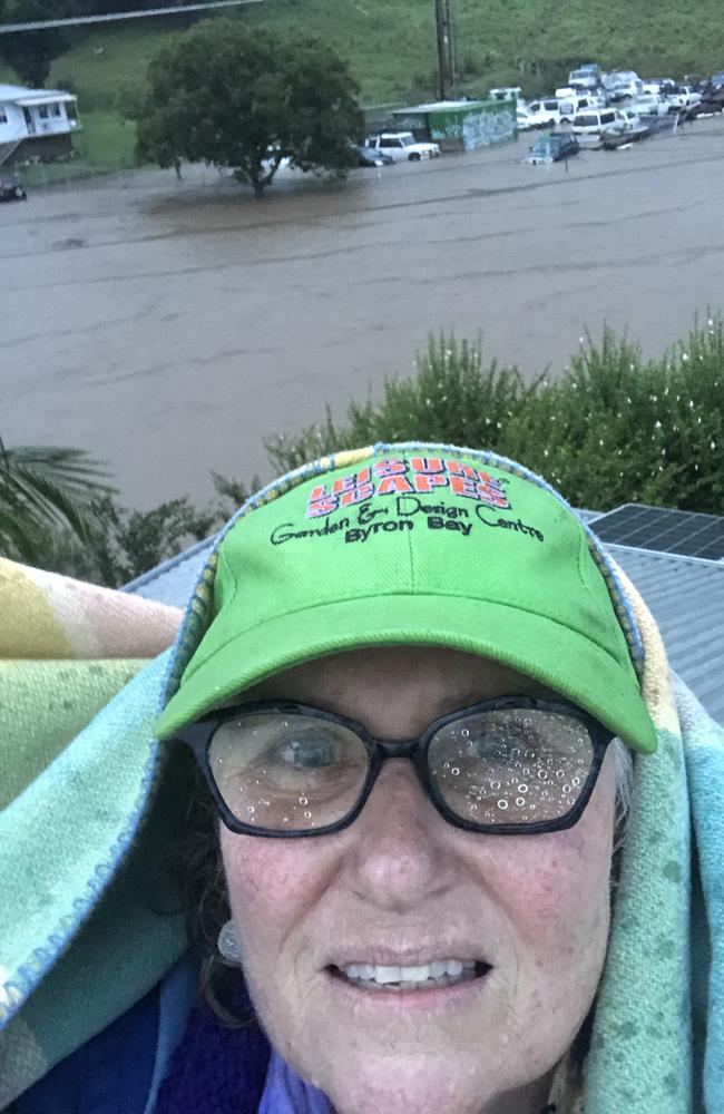 Lismore local Louisa Chambers and her partner Richard Maguire were rescued from their roof as floodwaters rose around them on February 28, 2022.
