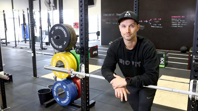 David Craggs, managing director of BioFit in his gym – suffering from re-imposed density restrictions. Picture: Kelly Barnes