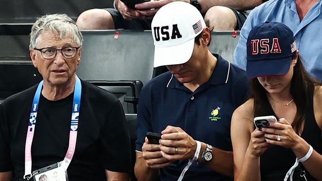 US billionaire Bill Gates at the gymnastics. Pic: Getty Images