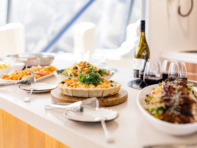 The Gordon River Cruises upper deck buffet lunch. Picture: GORDON RIVER CRUISES