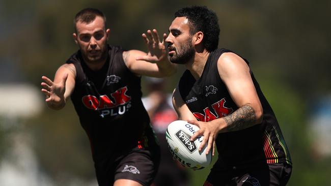 Tyrone May has continued training with the Panthers. Picture: Brett Costello