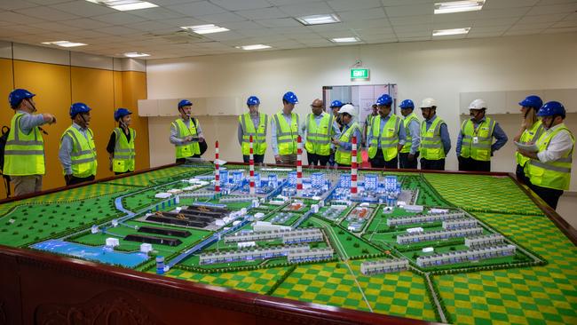 Adani executives host Australian media at Adani Power Ltd's 4620MW Mundra plant. Picture: Cameron Laird