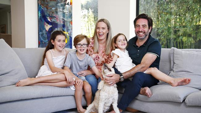 Olivar and Catherine Musson and their children (from left) Chloe, Xavier and Lulu missed out on an overseas holiday due to Covid. Picture: Sam Ruttyn