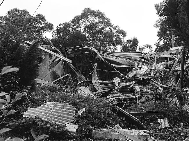 The scene after a bombing at the home of Justice Richard Gee in March 1984. Picture: NSW Police