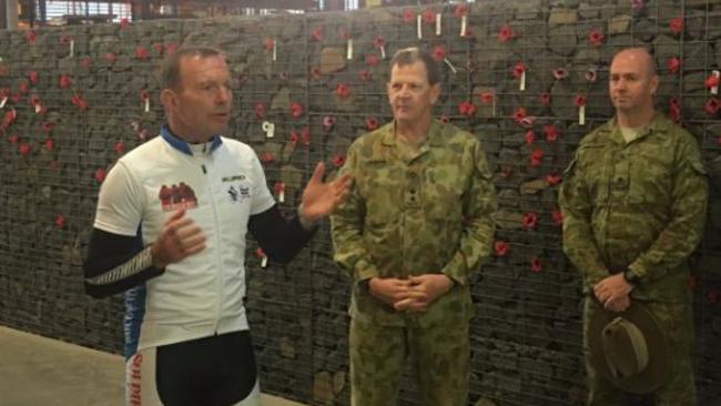 Tony Abbott at Holsworthy Barracks during the Pollie Pedal.