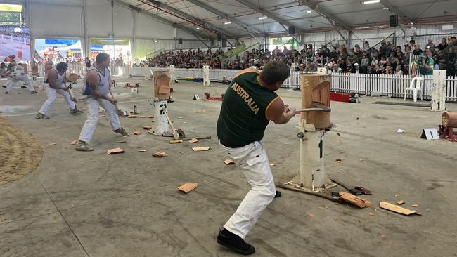 Watch the Ekka woodchopping championships live. Picture: Supplied