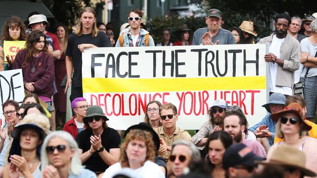 Change the Date/Invasion Day rally on Parliament Lawns, Hobart. Picture: Nikki Davis-Jones