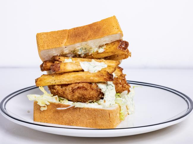 It’s fish and chips — in a sandwich.