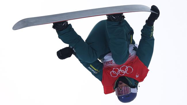 Scotty James provided a sneak peak of his bag of tricks in the qualifying stages of the halfpipe event. Picture: Patrick Smith/Getty Images