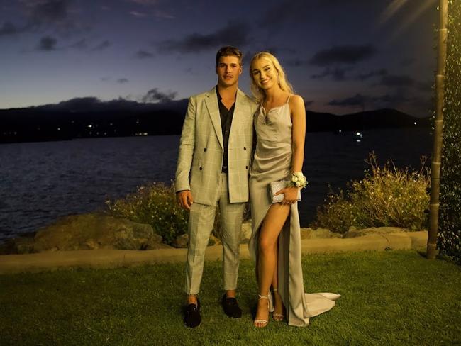 Kain Zacher and Nakeya Herbert arriving to the Proserpine State High School Year 12 Formal held at the Whitsunday Marine Club on Wednesday, November 16, 2022.