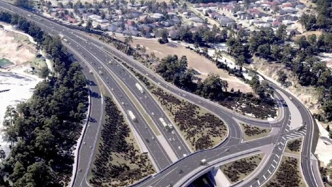 An artist's impression of the $1 billion Gold Coast M1 upgrade between Varsity Lakes and Tugun. Picture: Supplied