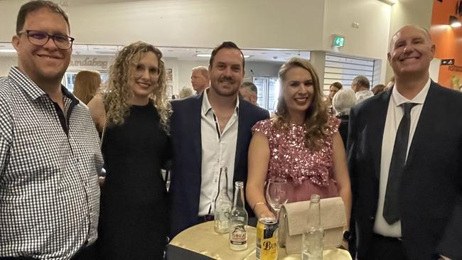 Matt Fossey, Samara Volzke, Luke Volzke, Jessica Cause and Andre Otto from MindCache enjoyed the 2023 Bundaberg & District Business Excellence Awards.