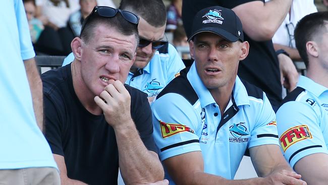 Paul Gallen and Sharks coach John Morris.