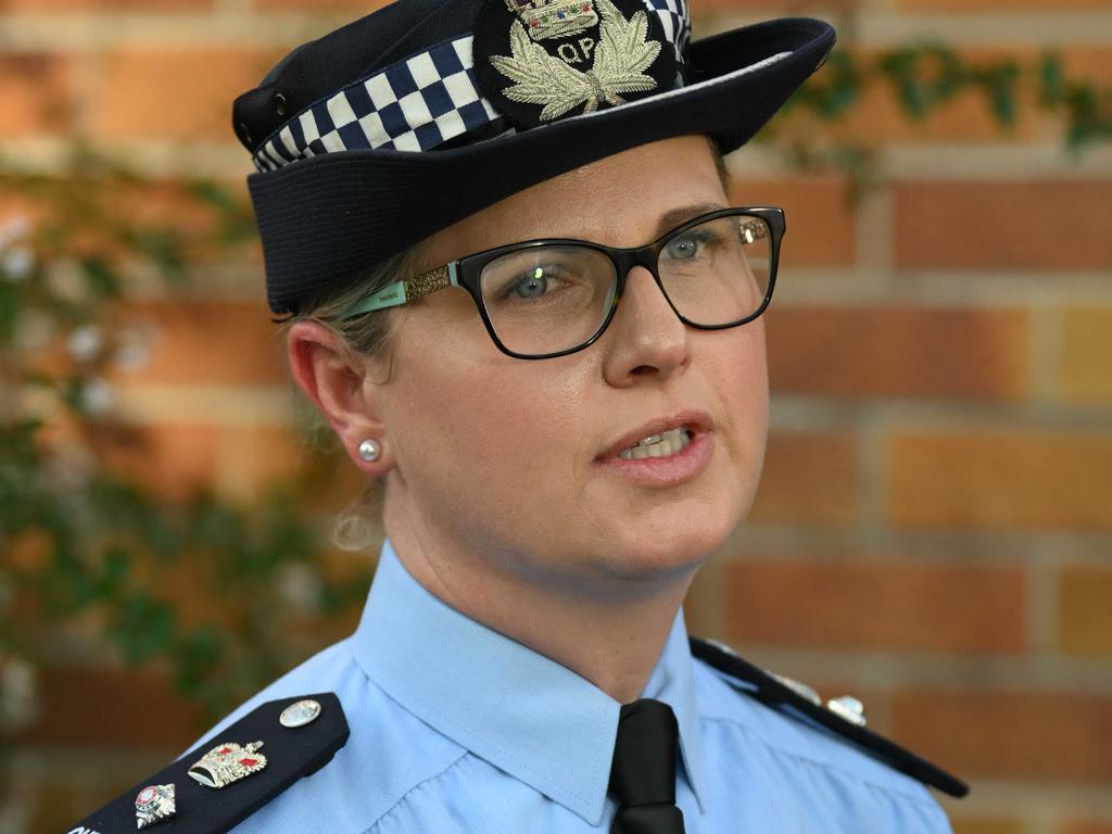 Superintendent Kylie Rigg talks about the police investigation into the murder Ms White. Picture: Lyndon Mechielsen/Courier Mail