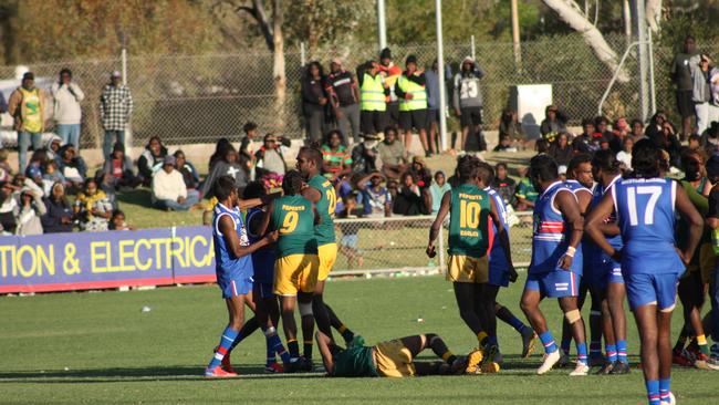 The CAFL community competition brings about 1500 people to Alice Springs, councillor Liddle said. Picture: Lee Robinson.