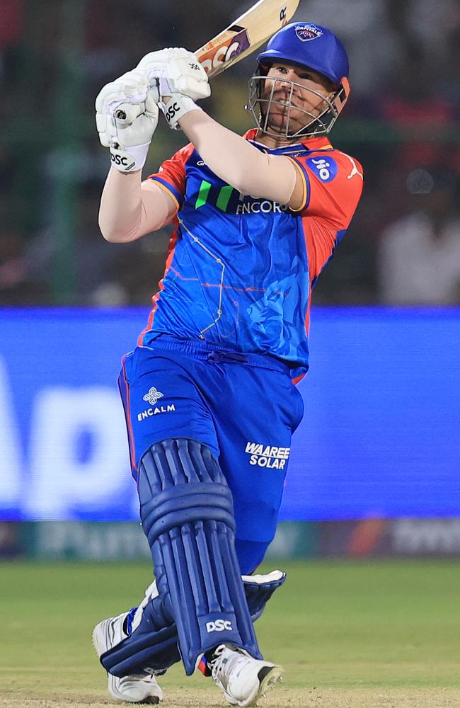 David Warner at the crease for the Delhi Capitals last season. Picture: Vishal Bhatnagar/NurPhoto via Getty Images