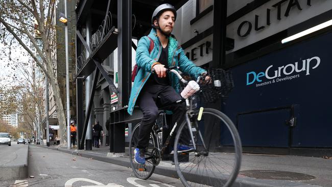 Bike lanes are making it tough for delivery services in the CBD. Picture: David Caird