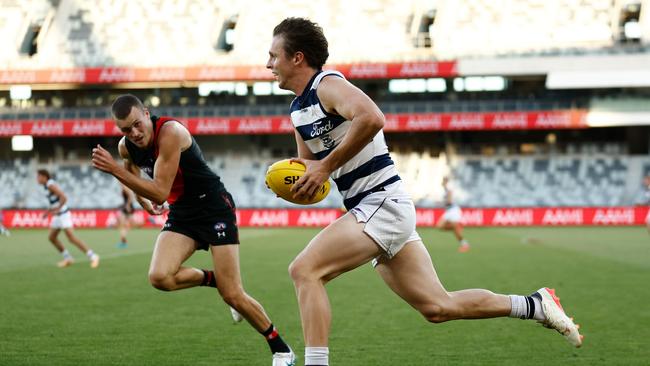 Max Holmes’ run was on show against the Bombers. Picture: Michael Willson/AFL Photos via Getty Images