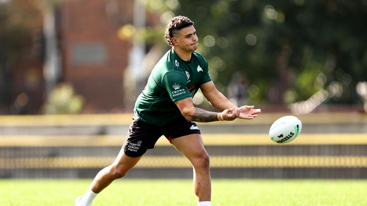 Latrell Mitchell back training with the Rabbitohs. (Photo by Brendon Thorne/Getty Images)