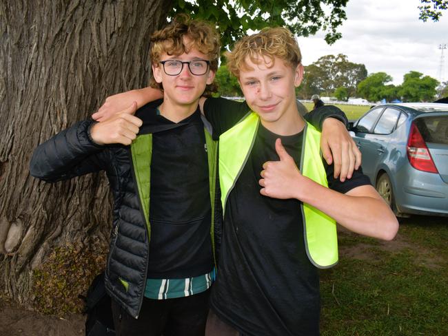 Attendees enjoying the 159th Sale Agricultural Show at the Sale Showgrounds on Friday, November 01, 2024: Jamon and Liam. Picture: Jack Colantuono