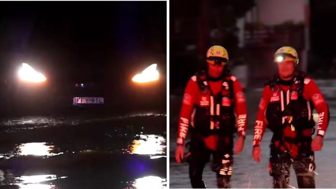 Tesla stranded amid record NSW floods