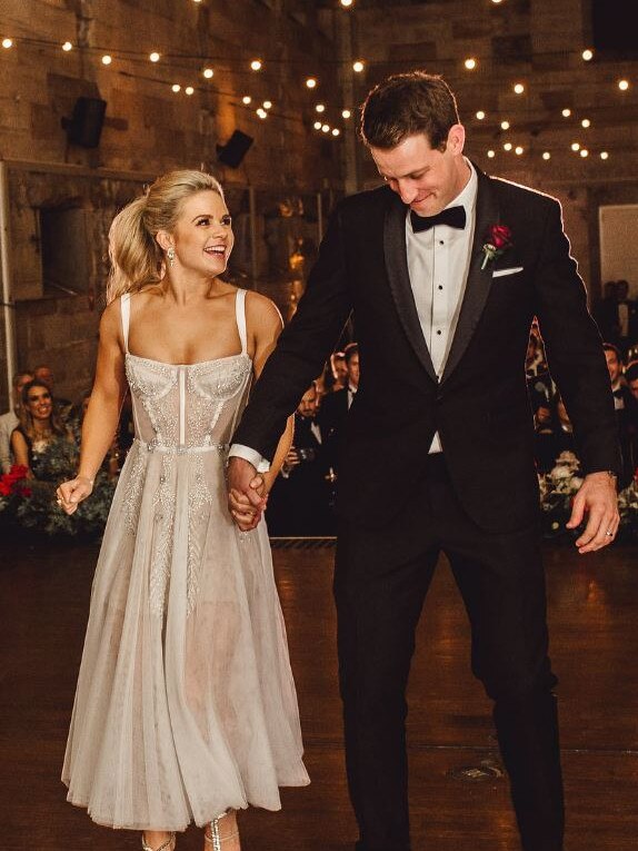 And she recently designed the wedding reception dress for radio and TV host Emma Freedman. Picture: Instagram/@emma_freedman