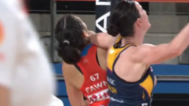 Netball is definitely a contact sport. Photo: Fox Sports.