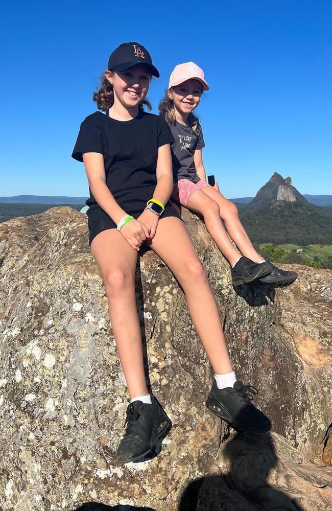 Cheyanne and her sister Indy on the track before disaster struck. Picture: Facebook