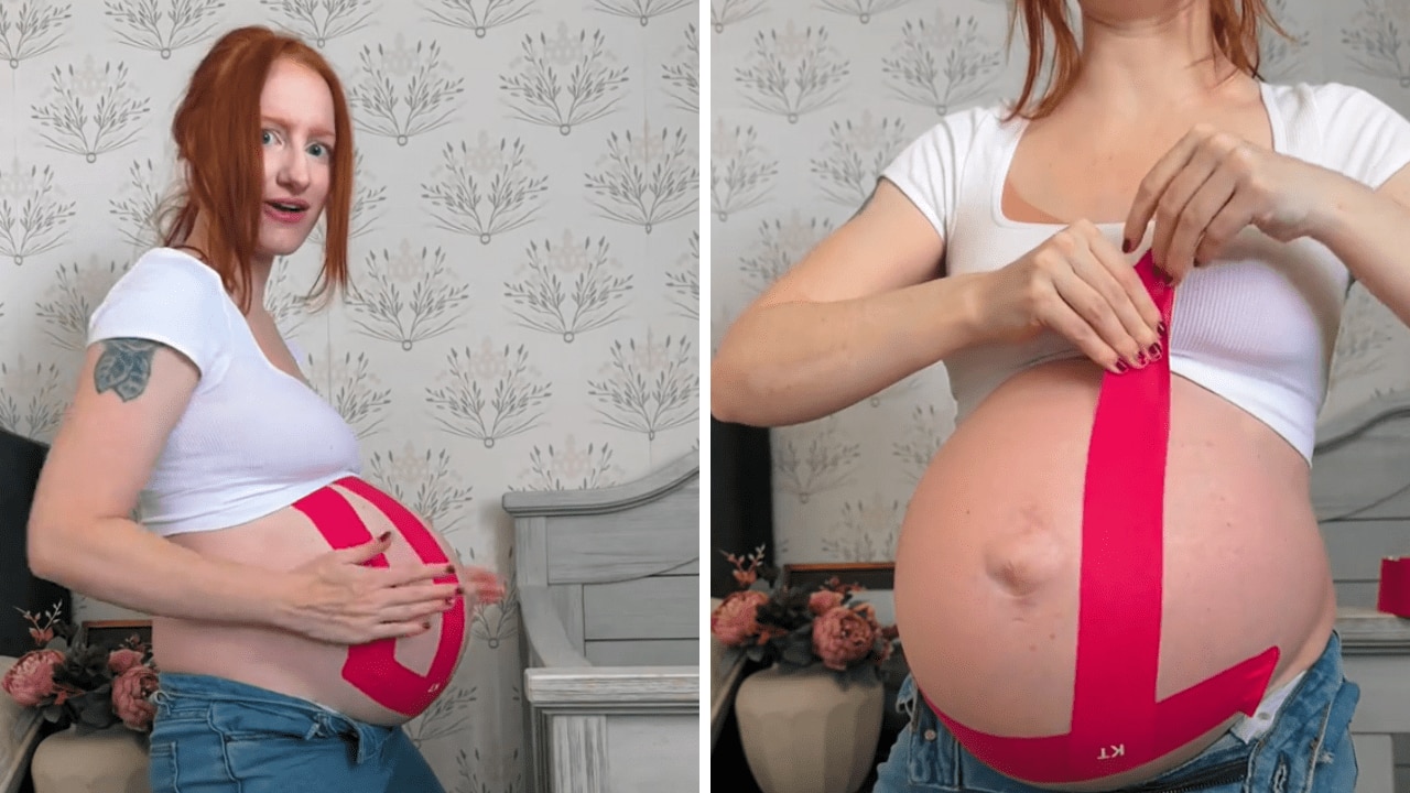 Woman pregnant with twins wows with huge baby bump that's
