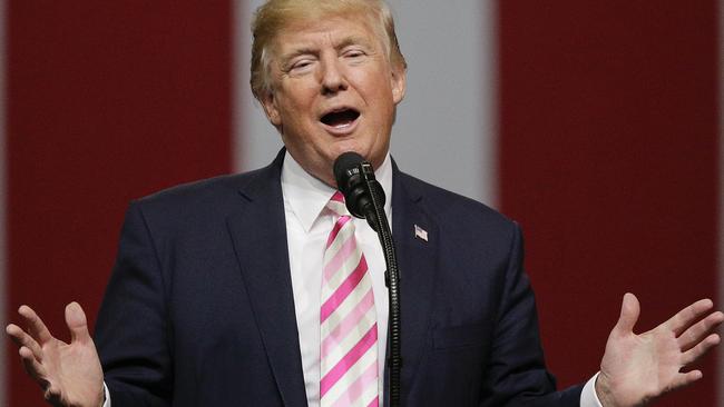 Donald Trump at his rally on the weekend. Pic: AP