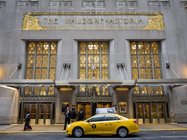 A secret station with a car lift used by Franklin Roosevelt to hide his wheelchair use from the public lies beneath the Waldorf-Astoria hotel. Picture: Drew Angerer/Getty Images/AFP