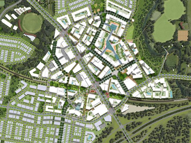 Indicative masterplan of Sekisui's Ripley Town Centre. Picture: Supplied