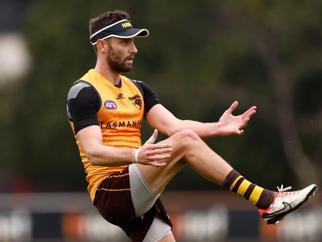 Jack Gunston has become one of the most experienced players on Hawthorn’s list. Picture: Michael Willson/AFL Photos via Getty Images.