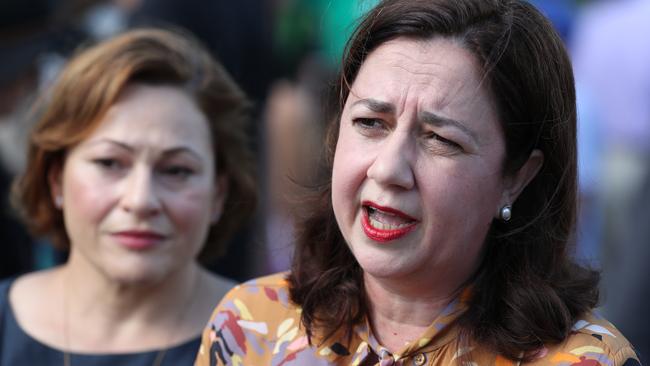 Premier Anastasia Palaszczuk and Jackie Trad in Brisbane at the weekend. Picture: Peter Wallis