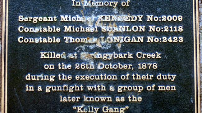 A memorial at Stringybark Creek for the three policemen killed by the Kelly Gang. Photo: File
