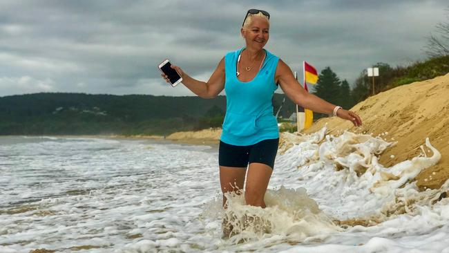 The red and yellow flags are placed so far up Ocean Beach during high tide because of erosion they might as well be in the car park. Picture: supplied.