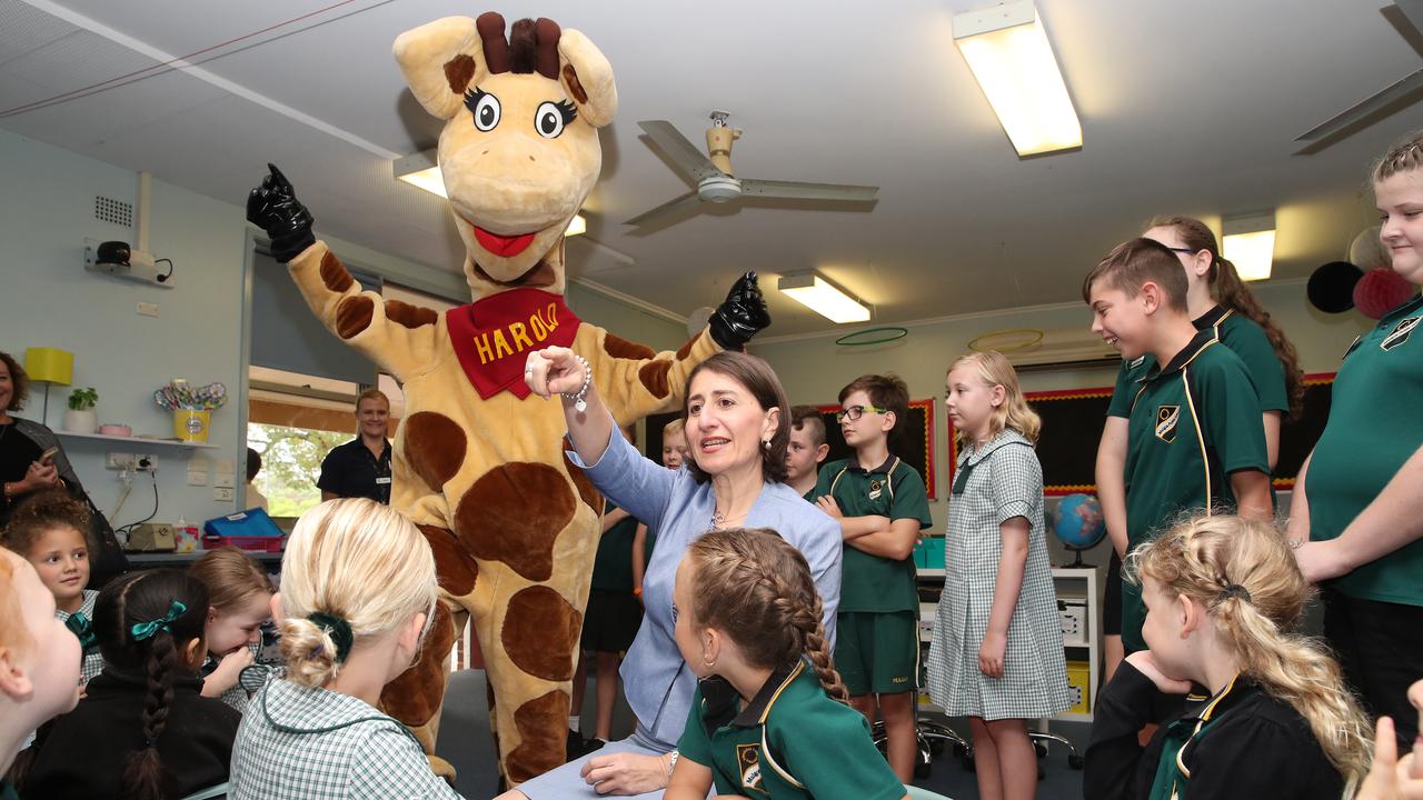 Premier Gladys Berejiklian has also spoken of her government’s education investment. Picture: David Swift.