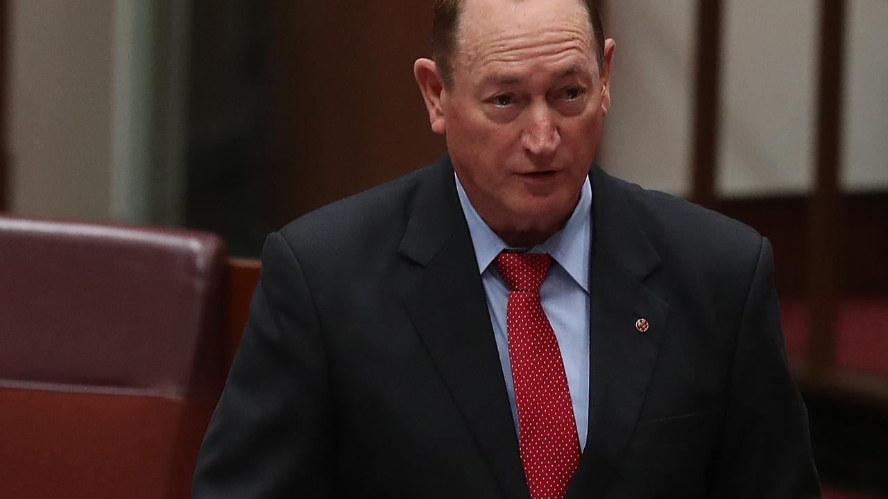 Senator Fraser Anning during Senate Question Time in the Senate Chamber, at Parliament House in Canberra.