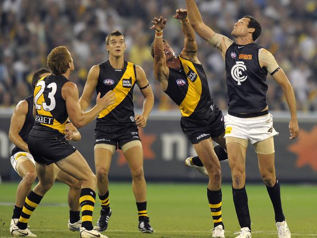 Martin on debut against the Blues in the opening round of 2010. Picture: Martin Philbey