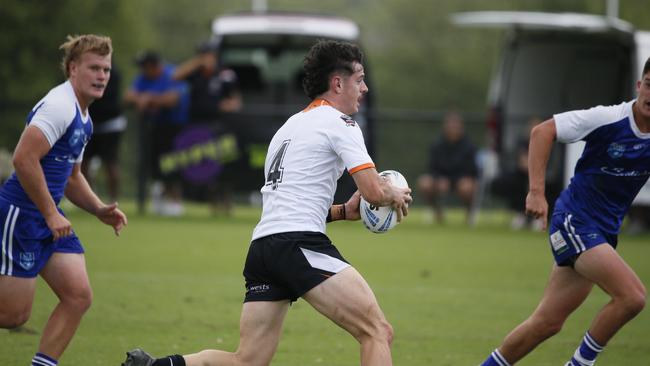 Kurtis Dupond in action for the Macarthur Wests Tigers against the North Coast Bulldogs during round two of the Laurie Daley Cup at Kirkham Oval, Camden, 10 February 2024. Picture: Warren Gannon Photography