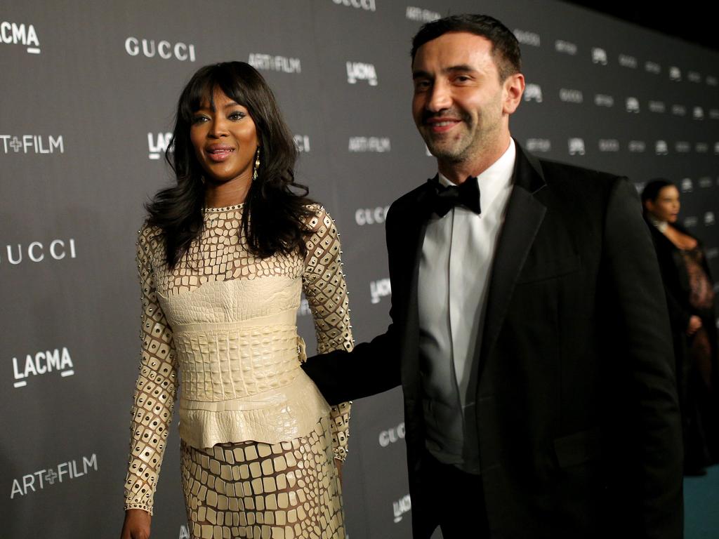 Model Naomi Campbell and Designer Riccardo Tisci attend LACMA 2015 Art+Film Gala Honoring James Turrell and Alejandro G Iñárritu, Presented by Gucci at LACMA on November 7, 2015 in Los Angeles. Picture: Getty