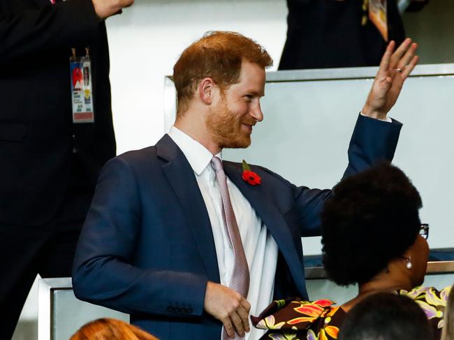 Britain's Prince Harry attends the Japan 2019 Rugby World Cup final match between England and South Africa. Picture: AFP