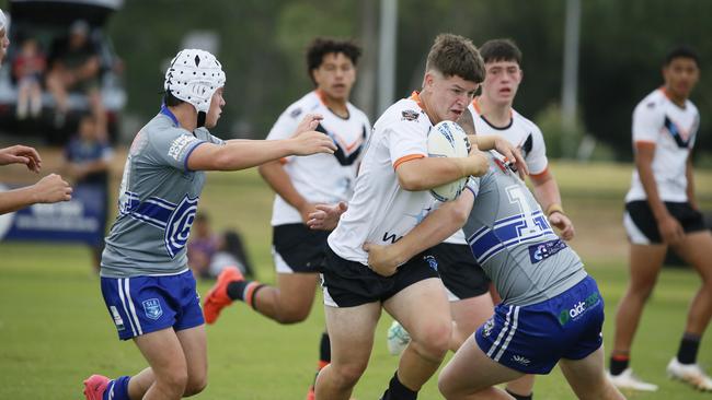 Photos from the Macarthur Wests Tigers v North Coast Bulldogs clash, round two of the Andrew Johns Cup at Kirkham Oval, Camden, 10 February 2024. Picture: Warren Gannon Photography