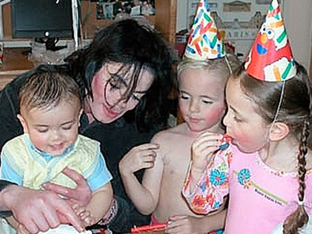 Michael Jackson with his children Blanket (L), Prince Michael and Paris. Picture: Supplied