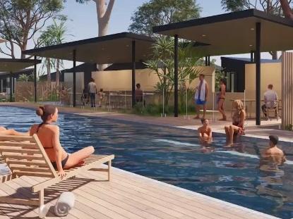 Plans for a Motel Now tourist park in Maryborough feature a large swimming pool.